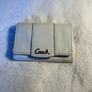 Coach White Leather Women's Small Bifold Wallet